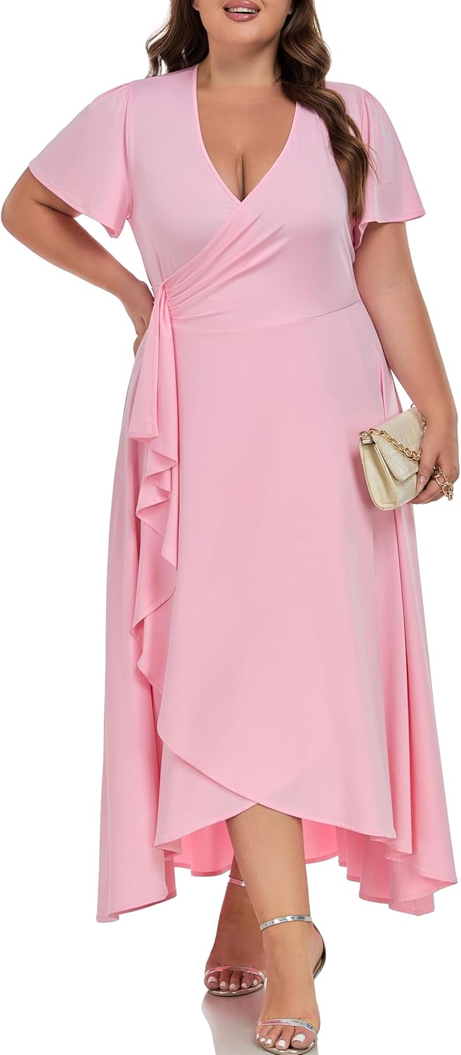 Plus Size Dresses for Curvy Women Short Sleeve Summer Dress