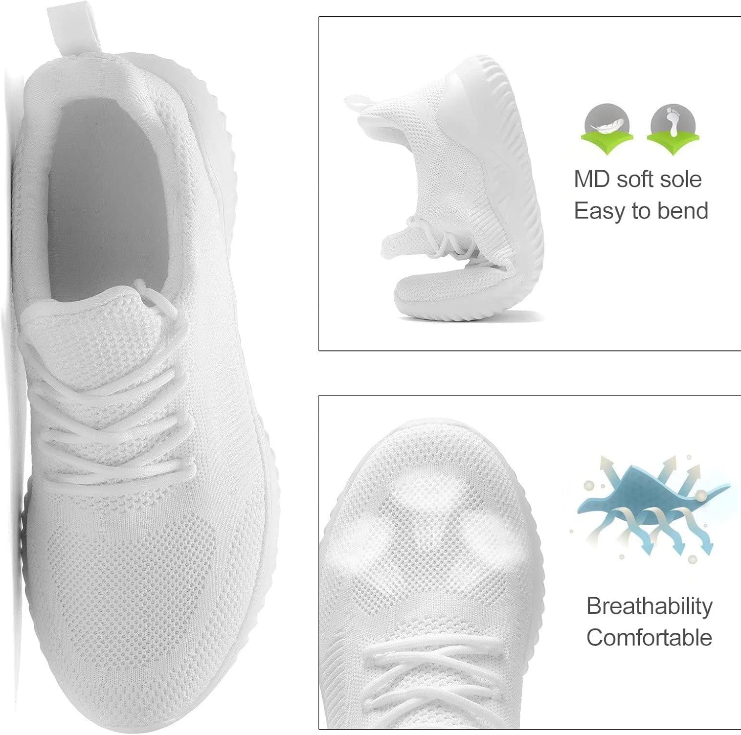 Men's Non Slip Running Shoes Ultra Light Breathable Casual Walking Shoes Fashion Sneakers Mesh Workout Sports Shoes