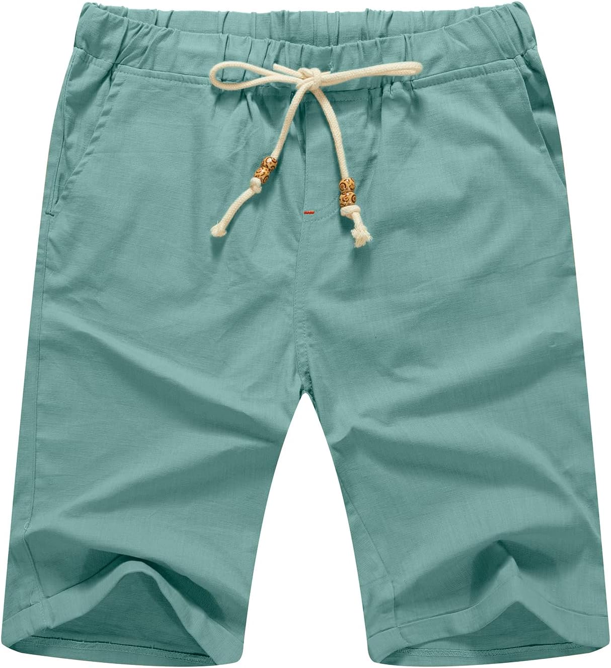Men’s Linen Shorts Casual Drawstring Summer Beach Shorts